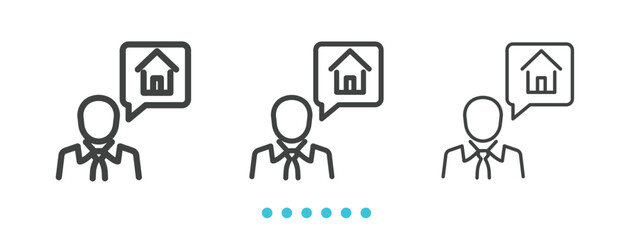 real estate agent icon. Thin line icon vector