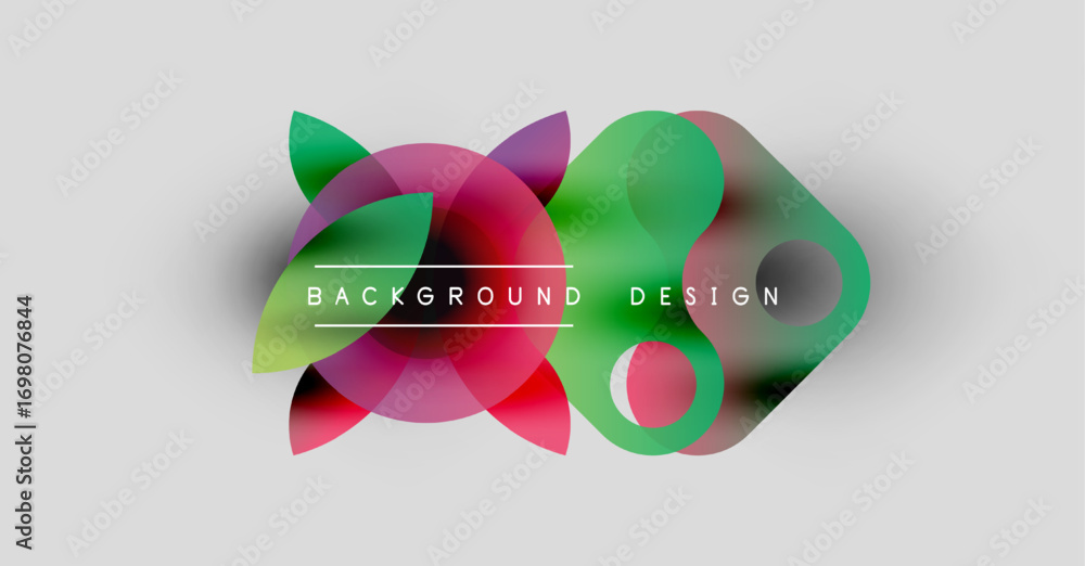 Poster abstract vector illustration. overlapping colorful shapes create dynamic background. text reads back