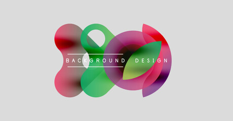 Abstract colorful shapes overlap, creating dynamic visual effect. Text reads background design centered within composition.
