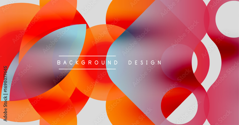Aufkleber abstract vibrant circles overlap, creating dynamic colorful background. modern design features gradi