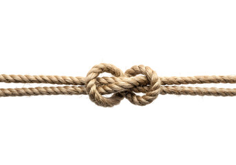 Double Knot Rope Texture Detail and Connection  Maritime Nautical and Binding Concepts isolated on transparent background