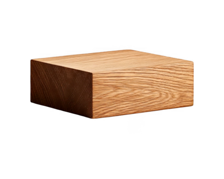 Light brown wooden block displays unique wood grain pattern 