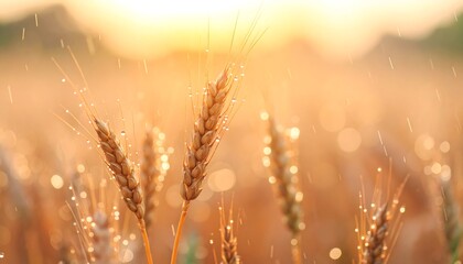 Fototapeta premium Golden wheat field at sunset (10)