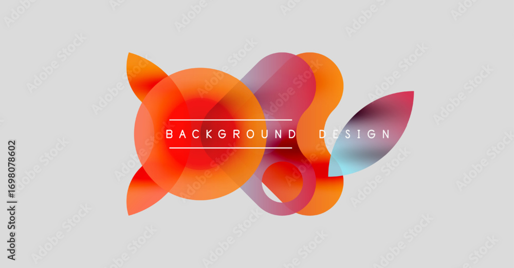 Aufkleber abstract colorful shapes overlap, creating dynamic visual effect. gradient hues blend, forming moder