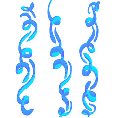 Vibrant abstract hand drawn swirls bright blue artistic texture unique design background element isolated on transparent background Hand Draw Line ART