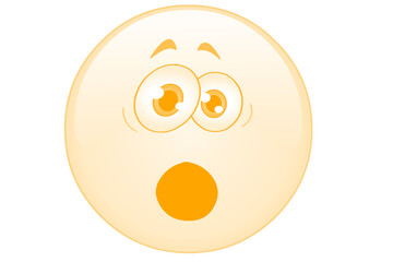 A surprised cartoon egg character with wide eyes and an open mouth isolated on transparent background