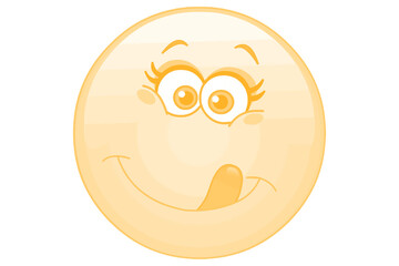 A cartoon egg with a happy face and tongue sticking out isolated on transparent background