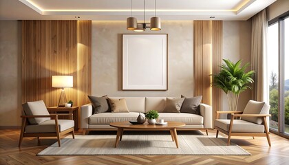 Modern minimalist living room interior