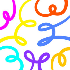 Fototapeta premium Vibrant hand drawn abstract swirls energetic line art illustration dynamic colorful doodle design isolated on transparent background Hand Draw Line ART