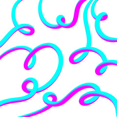 Vibrant neon abstract swirls hand drawn art seamless pattern for graphic design and digital art projects isolated on transparent background Hand Draw Line ART