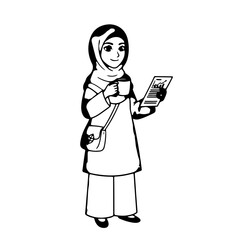 Young woman reading a chart report 