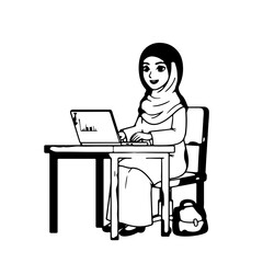 woman working on laptop