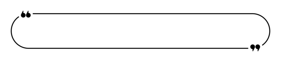 Quotation marks in round linear shape graphic design