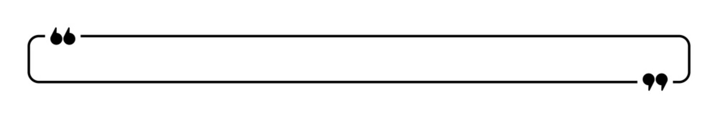 Quotes in rectangle linear shape vector design