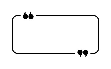Quotes in rectangle linear shape vector design