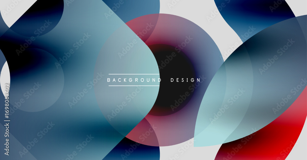 Poster abstract overlapping circles create dynamic visual effect. colors blend, forming modern design eleme