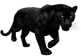 Obraz premium Majestic Black Panther Powerful Wildlife Photography isolated on transparent background