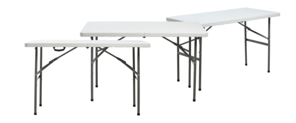 three foldable tables on a transparent background