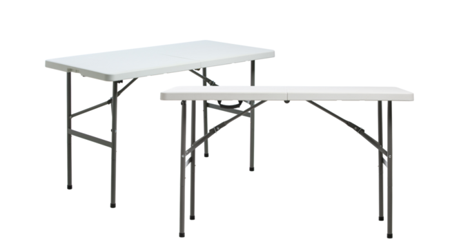 two foldable tables on transparent background