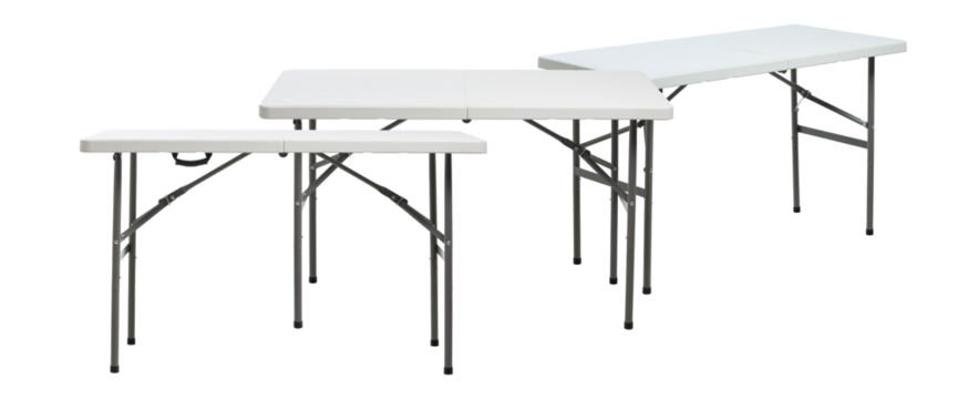 three foldable tables on a transparent background