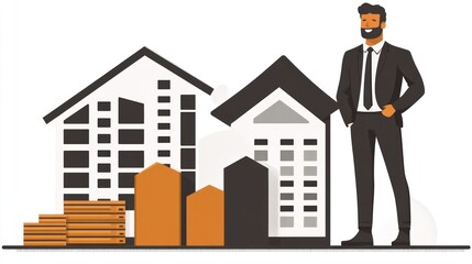 Confident Real Estate Agent with Growing Property Portfolio:  Upward Trending Market Visualization