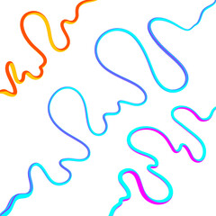 Vibrant hand drawn neon lines abstract art organic swirls colourful graphic design creative illustration isolated on transparent background Hand Draw Line ART