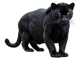 Fototapeta premium Majestic Black Panther A Powerful Symbol of the Wild isolated on transparent background