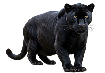 Majestic Black Panther A Powerful Symbol of the Wild isolated on transparent background