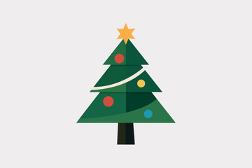Obraz premium Christmas Tree with Decorations. Perfect for holiday cards, seasonal banners, invitations, and festive design projects.