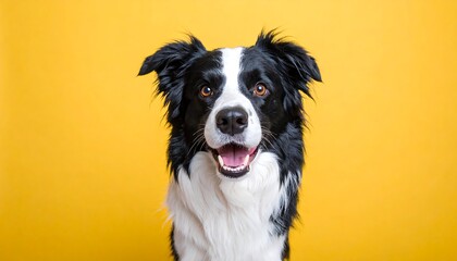 Fototapeta premium Happy black and white dog