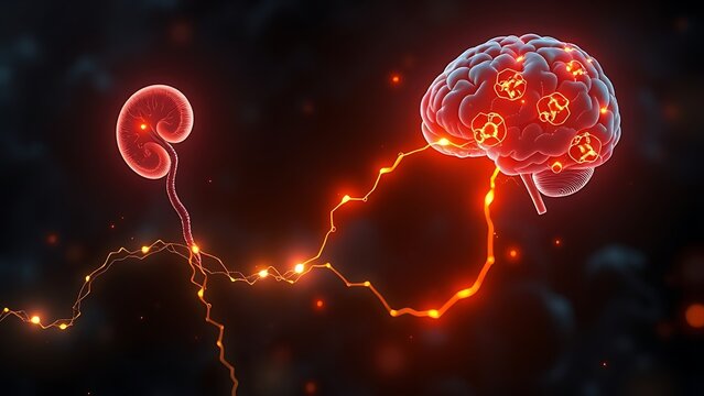 A human head exploding with chaotic wires, symbolizing sensory overload and mental strain.