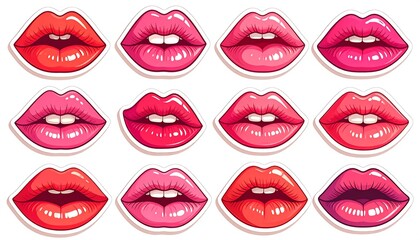 Obraz premium Lipstick-toned female lips