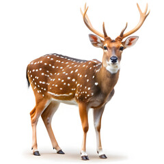Fototapeta premium Spotted deer on white background