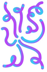 Abstract hand drawn art face illustration vivid neon gradient lines expressive modern digital painting isolated on transparent background Hand Draw Line ART