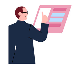 Man developing web layout