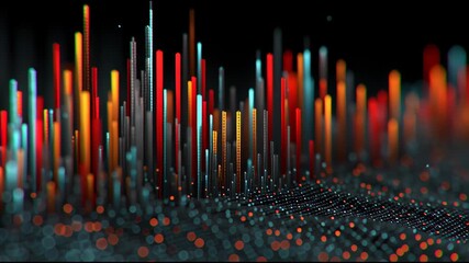Data Visualization: An abstract data visualization depicting a dynamic flow of information with vibrant, colorful lines. Showcasing the power of information. - Powered by Adobe