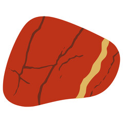 red jasper stone natural flat color vector illustration template design