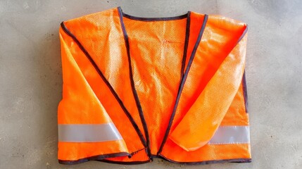 Safety vest on concrete surface