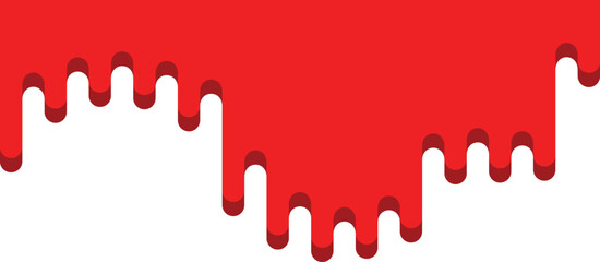 red paint and drops of blood, dripping paint on the wall, thick paint