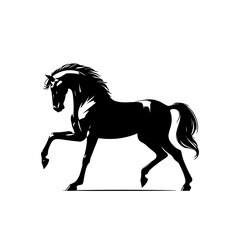 Majestic Wild Horse Vector Illustration – Powerful Galloping Equine Design