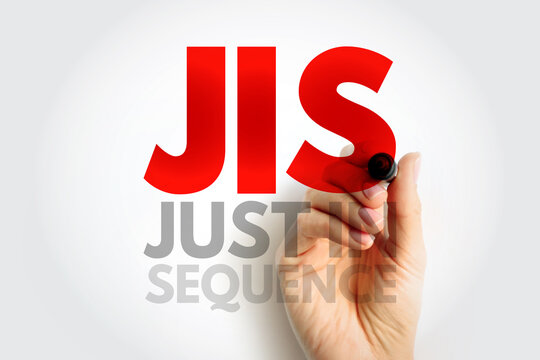 JIS Just In Sequence - type of delivery in procurement logistics, acronym text concept background