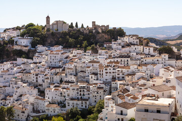 Casares Andalusia Spain white village panorama. Casares, Andalusia Spain. 5 September 2025.