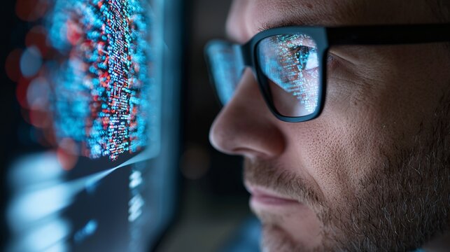 Medium shot of cyber scientist analyzing holographic quantum computing interface beside cryogenic chamber. - Powered by Adobe