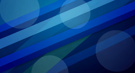 Obraz premium Abstract background with diagonal blue stripes and translucent circles, creating a modern and dynamic design suitable for website banners or presentations
