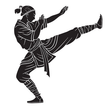 Black bokator cambodia Silhouette Vector, High Quality Illustration on White Background