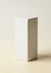 Minimalistic White Plinth, Geometric Shape Against Neutral Backdrop
