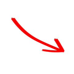 Red arrow shape isolated on white background