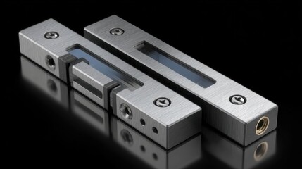 Fototapeta premium Showcasing an inspired design of modern metallic components that highlight functionality and aesthetics in a sleek display