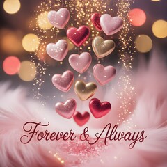 "Whimsical Rain of Glitter Hearts"