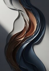 Serene abstract wave design of flowing layered curves and calming hues